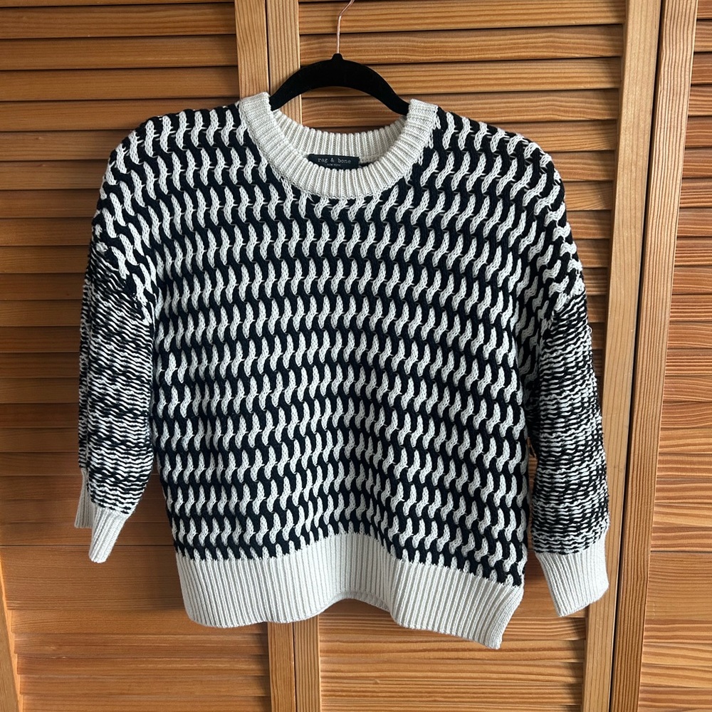 Rag & Bone Black and White Knit Sweater